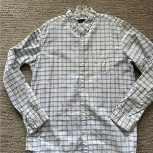 GAP Blue and White Casual Button Down Shirt Large-Tall